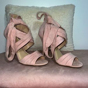 Blush Nude Suede Charlotte Russe Heels